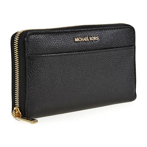 michael kors logo embossed leather wallet black|Michael Kors black wallet sale.